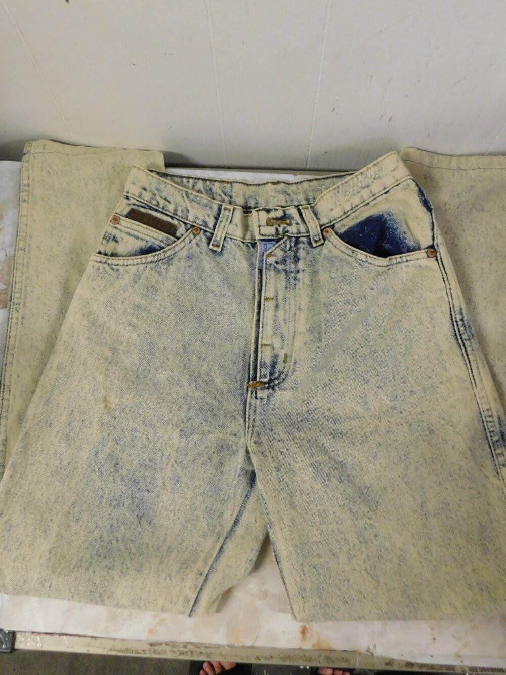 Vintage Bugle Boy High Rise Waist Acid Wash Jeans sz 28/30 USA Made